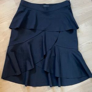 Club monaco black ruffled a-symmetrical skirt 8